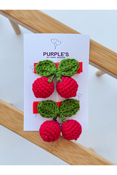 PURPLE'S BİR TUTAM MUTLULUK 2-Pack Handmade Cherries 🍒   Design Amigurumi Ba...