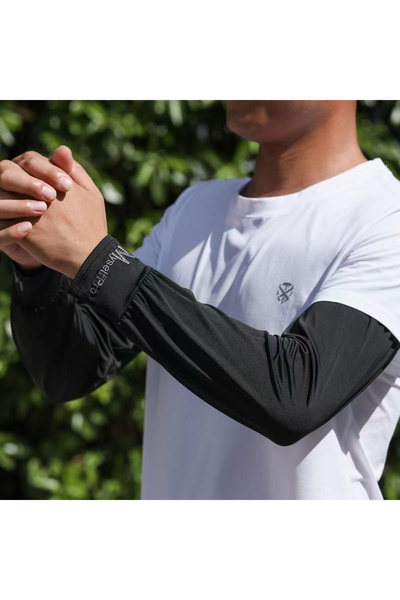 Choice3 Black Cooling Arm Sleeves Breathable Sun Protection Ice Slik Sleeves ...