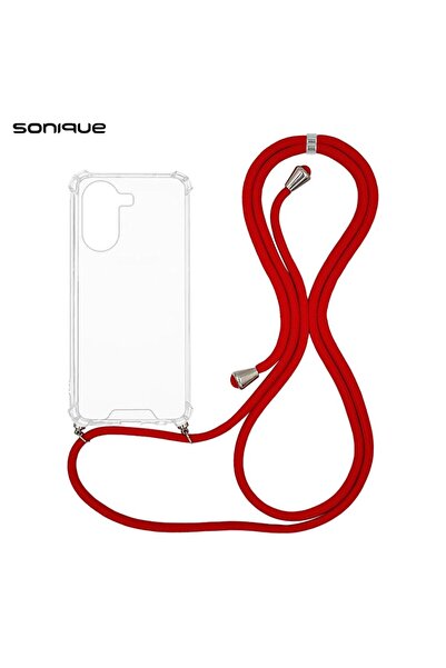 Sonique Θήκη Σιλικόνης με Κορδόνι Armor Clear Xiaomi Poco X7 Pro 5G Κόκκινο