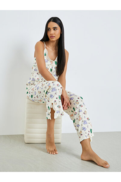 Styli Animal Graphic Print Cami and Pyjama Set