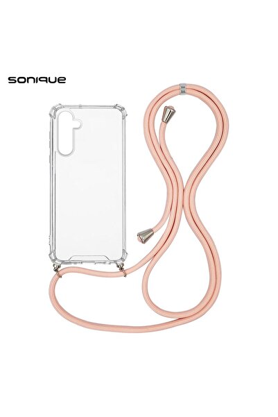 Sonique Θήκη Σιλικόνης με Κορδόνι Armor Clear Samsung Galaxy A35 5G Ροζ