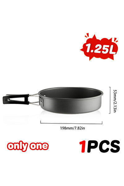 Choice1 Frypan 1.25L Black Pandatour Camping Cooking Aluminum Outdoor Travel ...