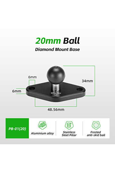 Choice1 PB-01(20) FANAUE 1 Inch Ball Adapter Aluminum Alloy 25/20/17mm Automo...