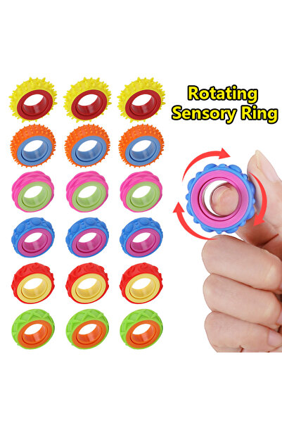 Choice 6Pcs Mix 6/12Pcs Children's Rotating Fidget Ring Finger Spinner for Ki...