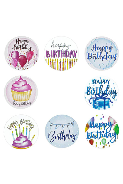 Choice1 ملصقات لفافة عيد ميلاد سعيد مقاس 1 بوصة - 100 قطعة، 100-500 قطعة، ملص...