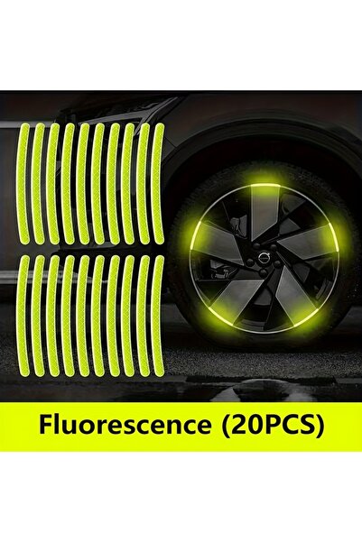 Choice1 Yellow 20pcs Car Tires, Wheel Hubs, Reflective Stickers, Colored Glow...