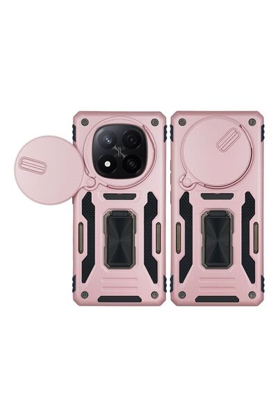 Sonique Θήκη Ring Armor CamShield για Xiaomi Redmi Note 14 Pro Plus 5G Ροζ Χρυσό