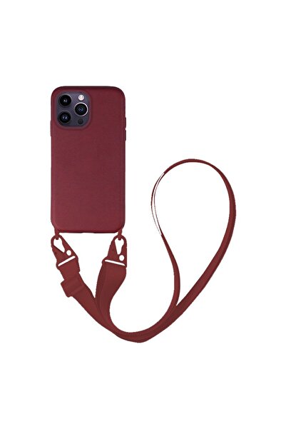 Sonique Θήκη Σιλικόνης με Strap CarryHang Apple iPhone 14 Pro Max Μπορντό