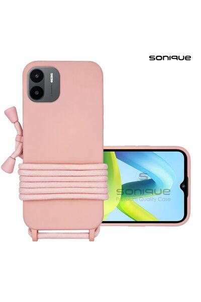 Sonique Θήκη Σιλικόνης με Κορδόνι CarryHang Xiaomi Redmi A1 / Redmi A2 Ροζ