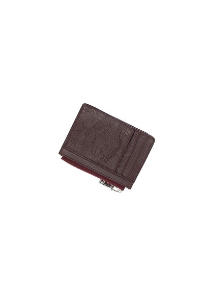 ButicCochet Portcard, din piele naturală, Buticcochet, 11x8x1 cm, Cireș - PR1030