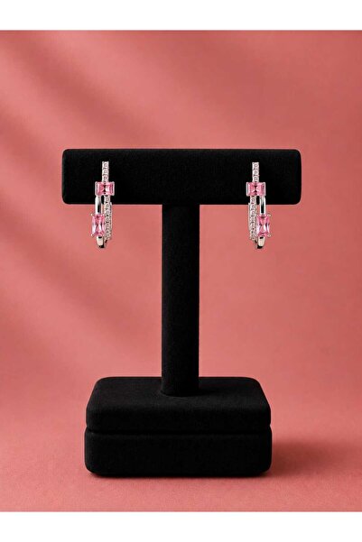mdm style Pink Square Stone Trendy Earrings