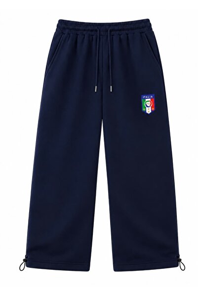 zaee Pantaloni de trening largi, ajustabili, cu broderie, Italia