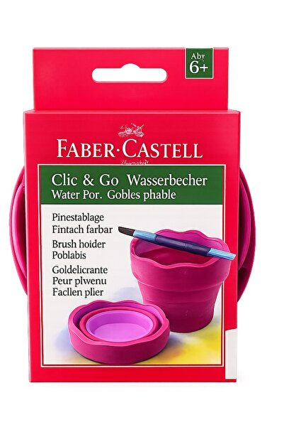 Faber Castell Sulu boya Suluğu Su Kabı Clic&Go Vişne