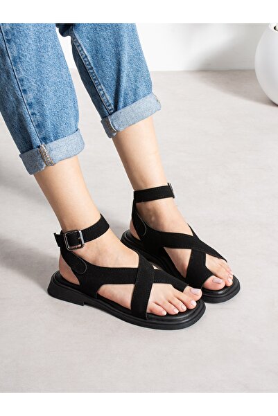 ALEMDAR AYAKKABI Sandale pentru femei MİRANO Black Flip Flop