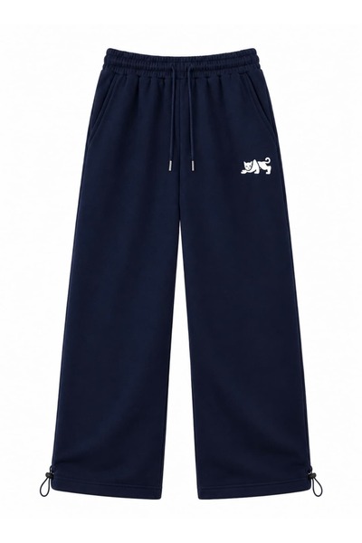 zaee Ghost Embroidered Adjustable Leg Baggy Sweatpants