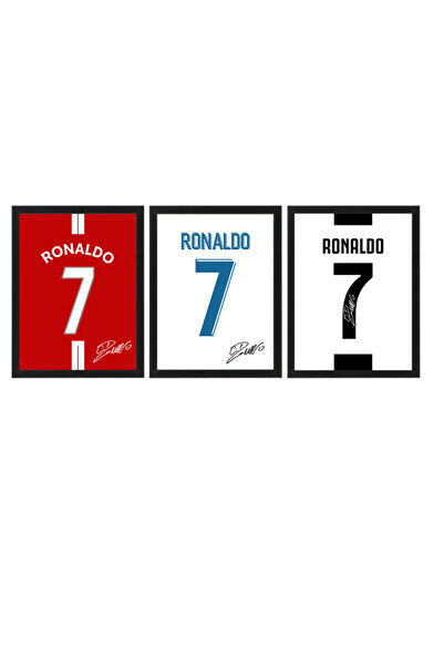 Boomah Accessories Set of 3, Cristiano Ronaldo Autographed Club Jerseys Colle...