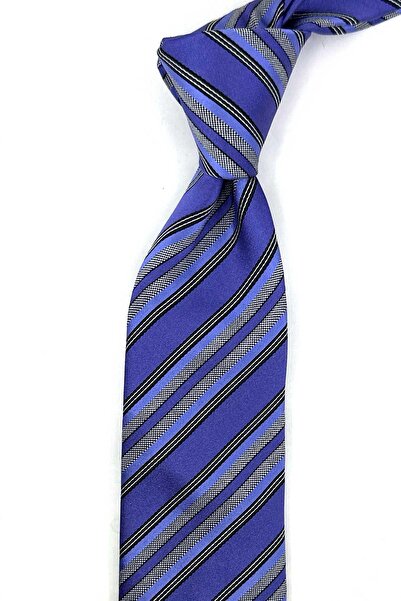 Kravatkolik Purple Stripe Silk Tie İk2473