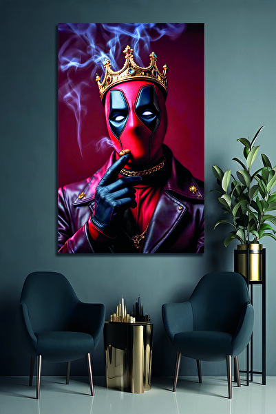 Casablanka Concept Deadpool Kral Marvel Gamer Hediyesi Kırılmaz Cam Tablo