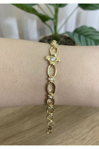 XUPING JEWELRY سوار من الفولاذ الذهبي بتفاصيل حجرية من إيديلسي - موديل سوار ن...