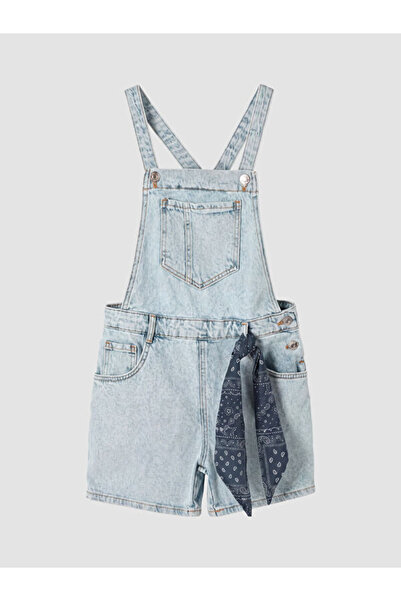 LC Waikiki Rmz Gi̇yi̇m Farkiyla Girls' Jean Salopet and Headband