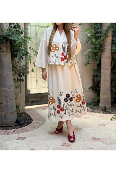 Lavanta Tekstil Premium Embroidered Skirt Shirt Cotton Set