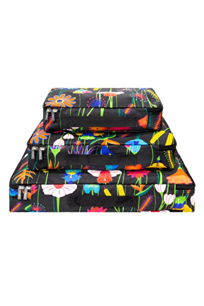 Pylones 3-Piece Travel Bag Set - Travel Organizer - Jardin Fleuri