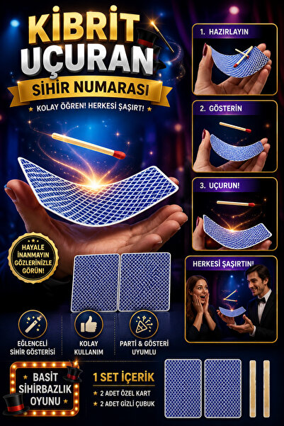 Tamsena Store Kibrit Uçuran Sihirbazlık Oyunu Sihir Numarası Eğlenceli Parti ...