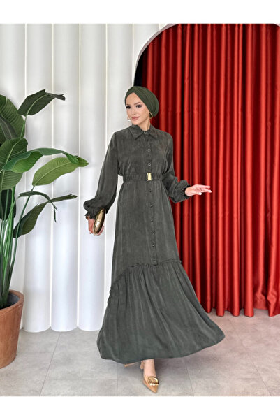GK Beli Belted Silk Cupra Dress