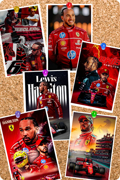 GameBulance Lewis Hamilton F1 Themed 6 Piece Clipboard Card Set |   Ferrari F...