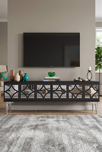 YUMEDİ DESİGN TSA1236AS - FİLİBE TV STAND , TV SEHPASI 120CM ANTRASİT-SİLVER