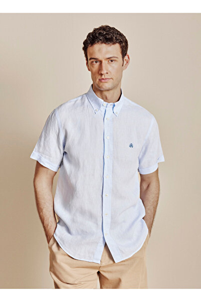 BROOKS BROTHERS Açık Mavi Erkek Düğmeli Regular Fit Gömlek BBSS26MSH025