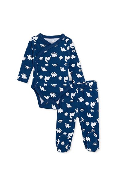 ebebek Hello Baby HelloBaby Erkek Bebek Zıbın Body-Alt Dinozor Baskılı Zarf Y...