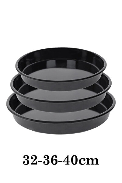 emaye market 3 Pcs Enamel Baking Tray Set with 32/36/40 cm Diameters Enamel F...