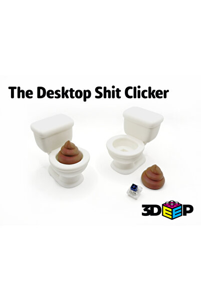 Mays3Dstudio 3D Baskı Clickerlı Komik Tuvalet Masaüstü Stres Oyuncağı Fidget ...