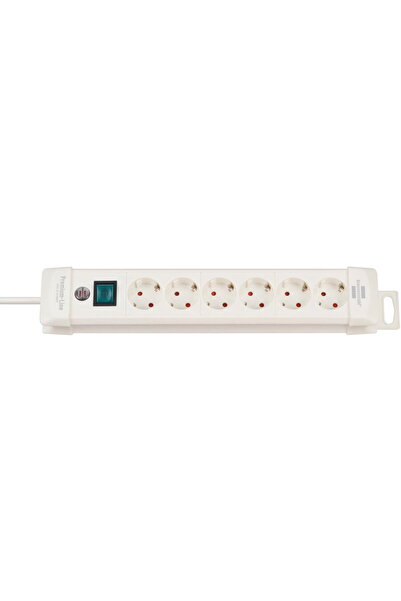 Brennenstuhl Prelungitor Premium-Line cu 6 prize, 3 m, Alb