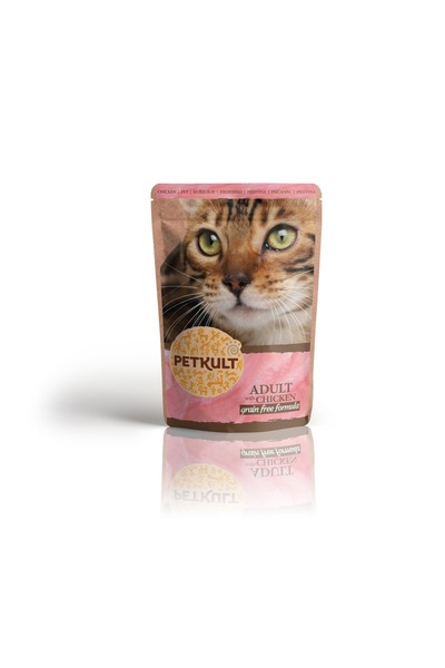 PetKult Hrana umeda pentru pisici Petkult, Pui, 10x100g