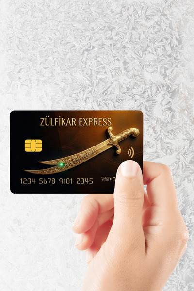 Huggy Craft Zülfikar Express Golden Sticker Kart Etiketi (Yüksek Kaliteli Baskı)