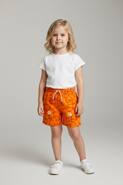 LEAKİDS Baby Girl Children's Comfortable Shorts Minnie Flower Printed