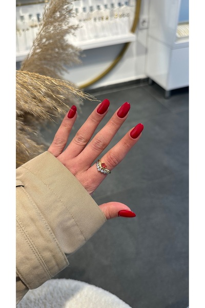 GLARE JEWELRY CO Tasarım Zirkon Yeşil veya Kırmızı Taşlı 14k Gold Renginde Pa...