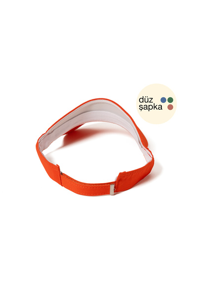 düz şapka studio Flat Hat |   Orange Visor Hat - Tennis Hat - Minimalist, No Logo and No Text