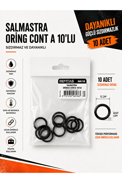 remtas Oring Salmastra Set 10’lu Paket Conta O-Ring Lastik Sızdırmazlık Conta...