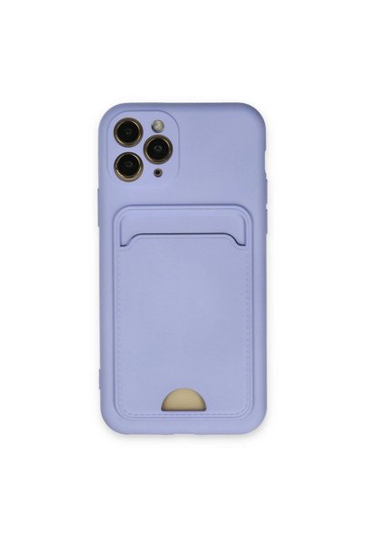 OEM Apple iPhone 11 Pro Case Kelvin Silicone with Business Card Holder - Lilac