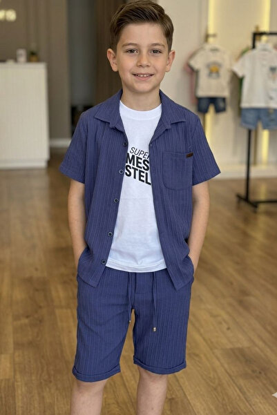 Trend Mix Kids Set 3 piese pentru băieți cu vârste între 6-15 ani: cămașă, pa...
