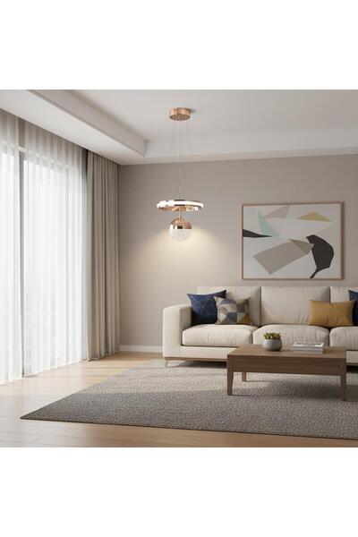 Elizim Home Lighting Aura Lüx Kaliteli Tek Toplu Gold Ledli Sarkıt Avize