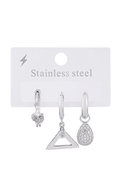 ÖZÇTAKI 316 L Stainless Steel - Anti-Allergic - Non-Tarnish - Zircon Stone - ...