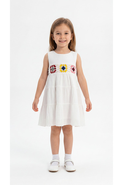 Mışıl Kids Hand Knitted Detailed Girls' Dress