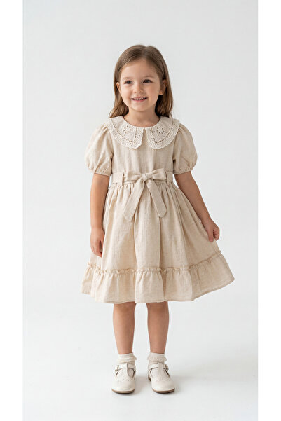 Mışıl Kids Rochie pentru fetiță cu guler din dantelă