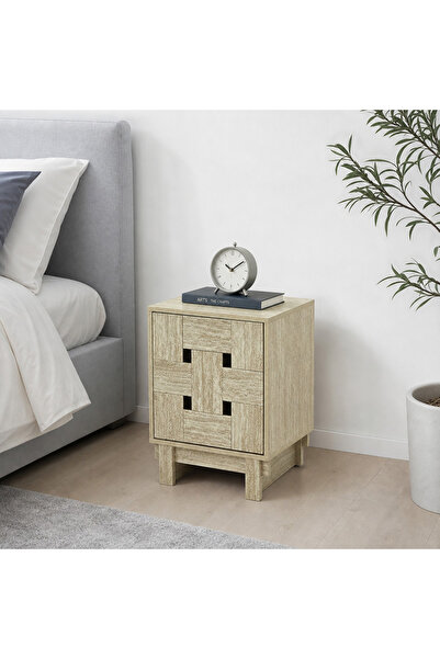 Rahaty Store Modern Wooden Bedside Table Beige