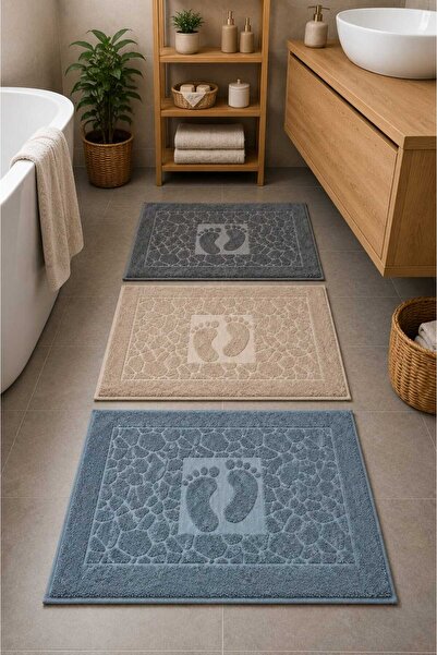 Mela Home طقم مناشف قدم/دعاسات قدم، 3 قطع، مقاس 50×70 سم، للحمام والضيوف وجها...
