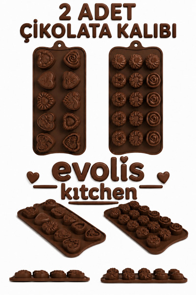 evolis kitchen 2 Adet Isıya Dayanıklı Silikon Yanmaz Yapışma Yapmaz Kalp Ve G...